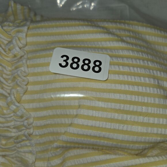 Ruffle Butts Girls 6 Yellow & White Striped Rash Guard Set 3888 - Picture 4 of 4